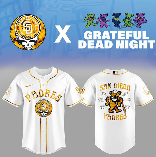 Limited Edition Baseball Grateful Dead Night White Jersey Baseball