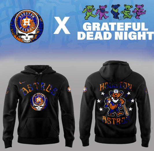 Limited Edition Astros Baseball Grateful Dead Night Black Hoodie-PA070825019