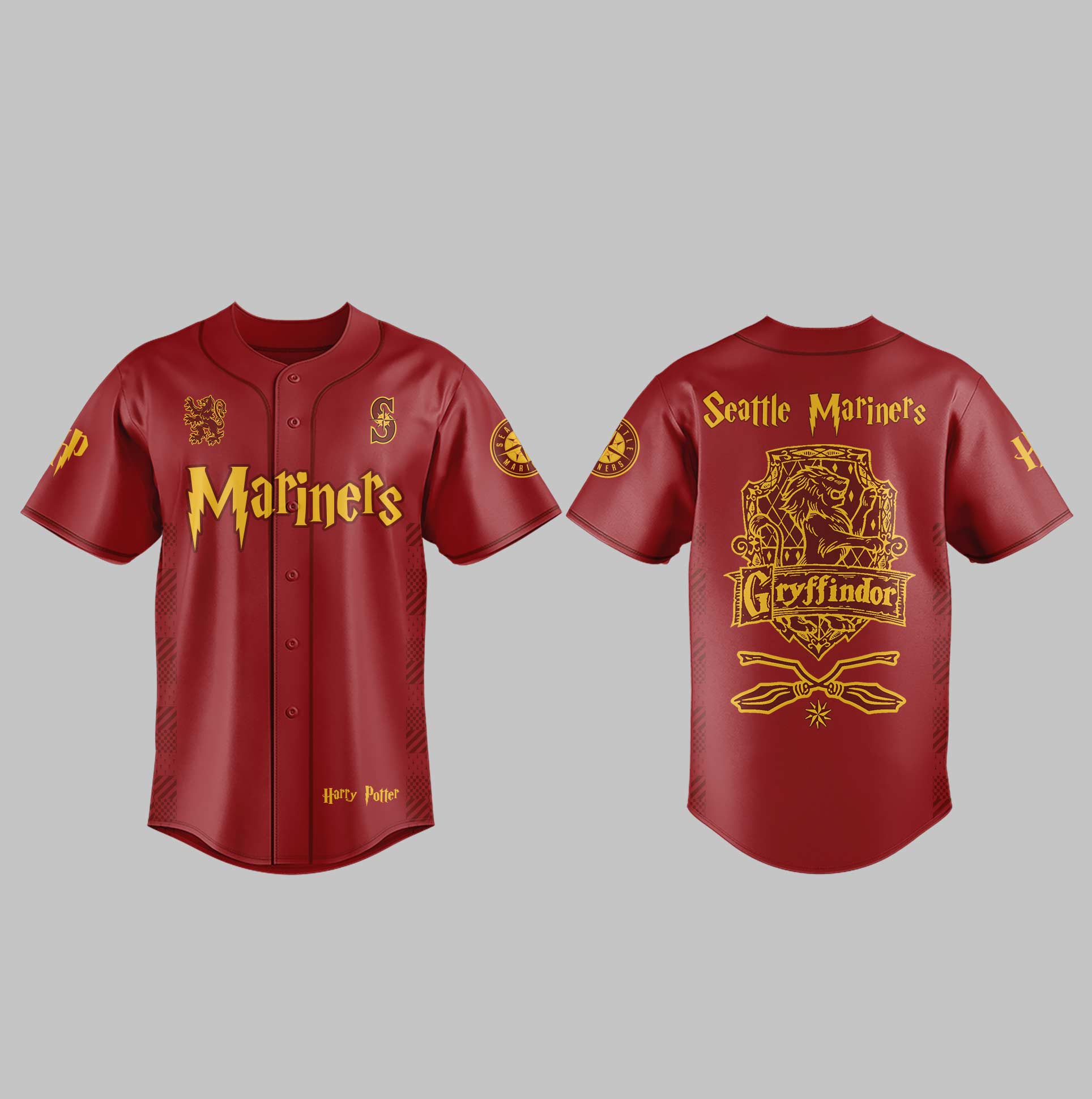 Seattle Mariners x Harry Potter Night Gryffindor House Baseball Jersey-PAC04292541