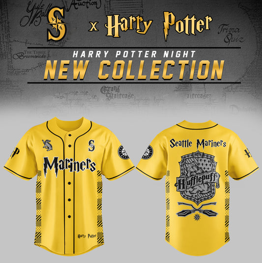 Seattle Mariners x Harry Potter Night Hufflepuff House Baseball Jersey-PAC04292543
