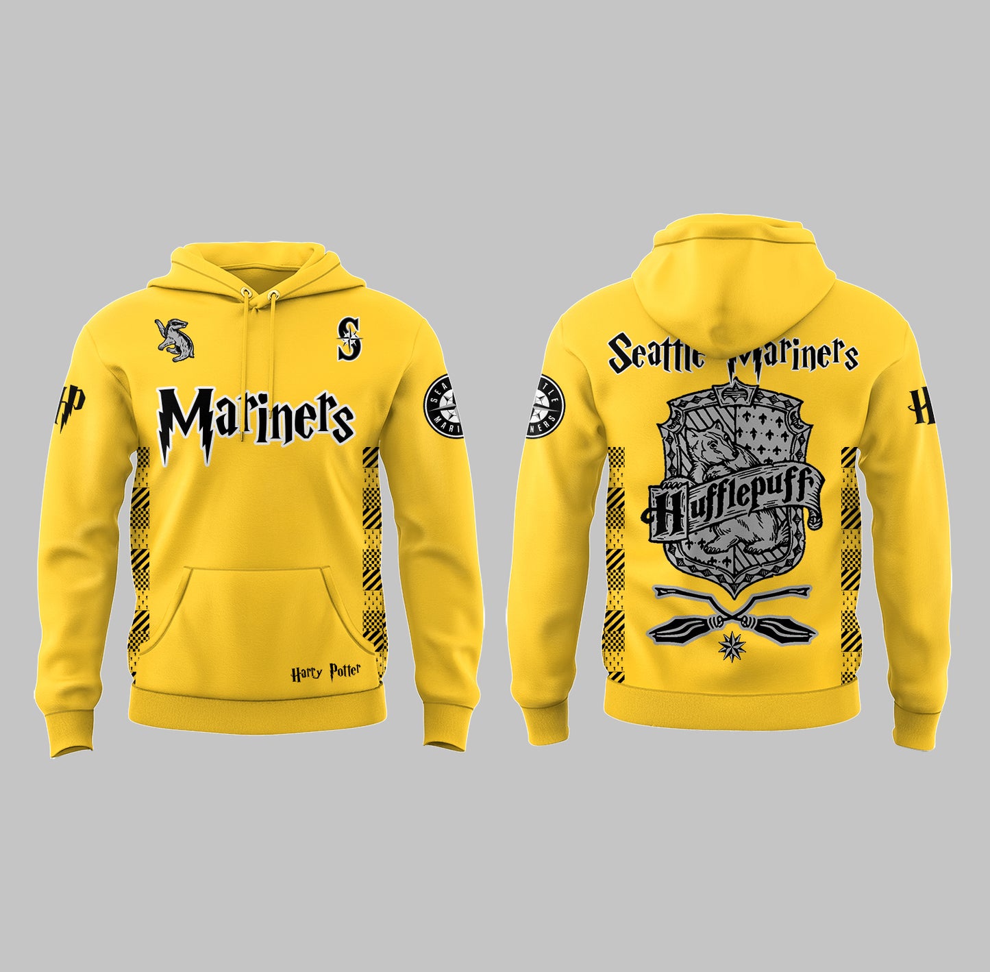 Seattle Mariners x Harry Potter Night Hufflepuff House Hoodie-PAC04292544