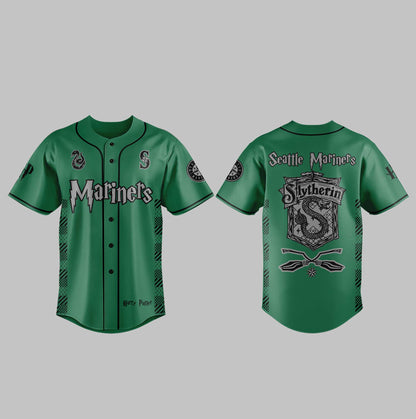 Seattle Mariners x Harry Potter Night Slytherin House Baseball Jersey-PAC04292547