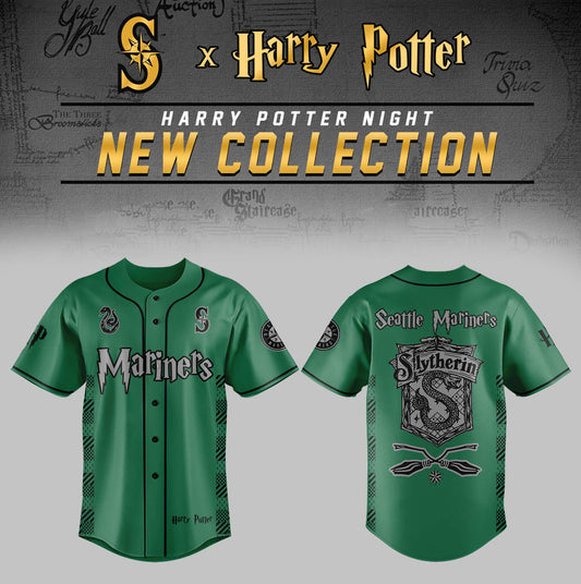 Seattle Mariners x Harry Potter Night Slytherin House Baseball Jersey-PAC04292547
