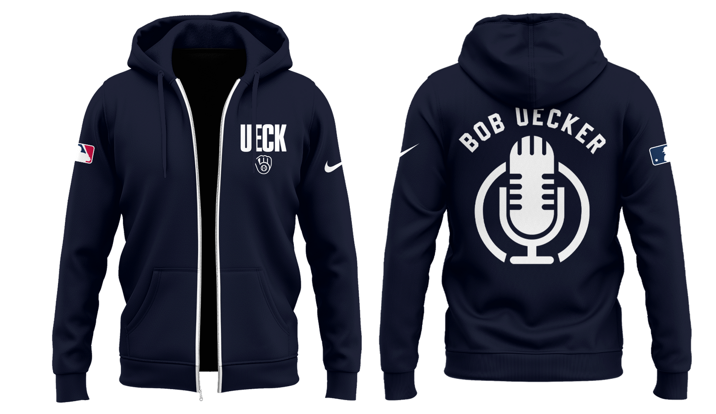 Honoring The Legend, Brewers Baseball Hall of Famer Bob Uecker Zip Hoodie-PU011725009