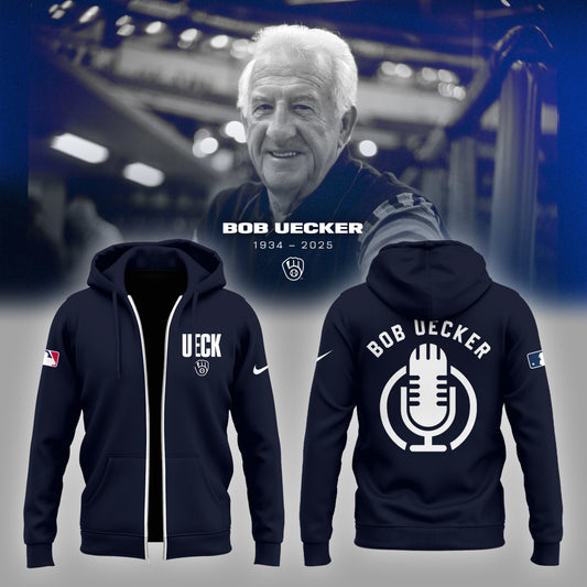 Honoring The Legend, Brewers Baseball Hall of Famer Bob Uecker Zip Hoodie-PU011725009
