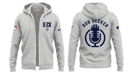 Honoring The Legend, Brewers Baseball Hall of Famer Bob Uecker Grey Zip Hoodie-PU011725021