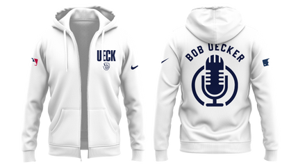 Honoring The Legend, Brewers Baseball Hall of Famer Bob Uecker White Zip Hoodie-PU011725026