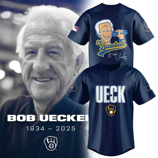 Honoring The Legend, Milwaukee Brewers Baseball Hall of Famer Bob Uecker Jersey