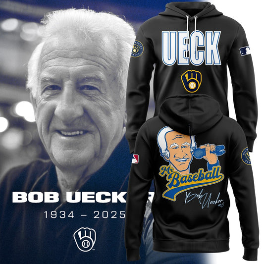 Honoring The Legend, Brewers Baseball Hall of Famer Bob Uecker Hoodie-PU011725036