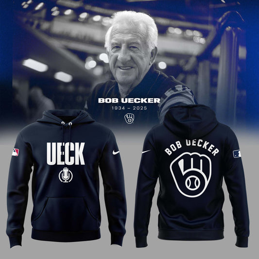 Honoring The Legend, Brewers Baseball Hall of Famer Bob Uecker Hoodie-PU011725501