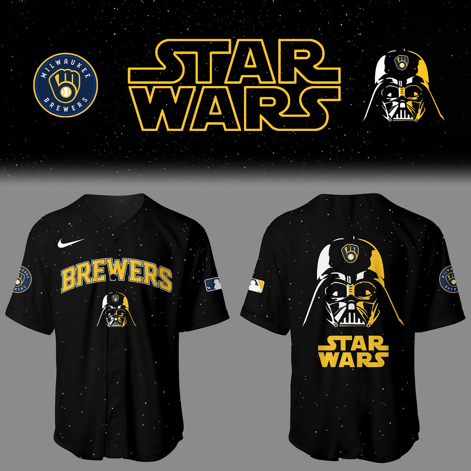 Brewers Baseball 2025 Limited "Brewers x Stars Wars" Black Jersey-PU25030712