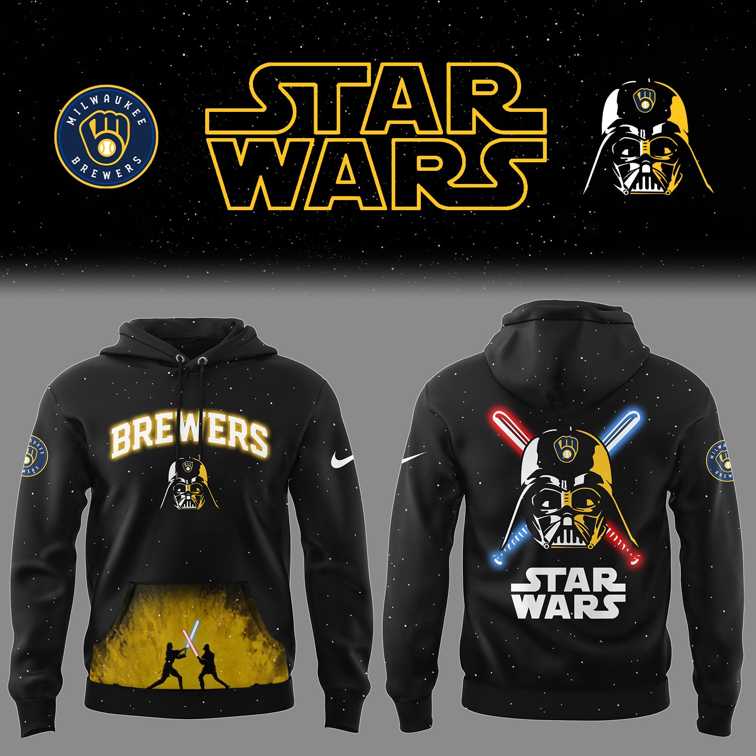Brewers Baseball 2025 Limited "Brewers x Stars Wars" Black Hoodie-PU25031315