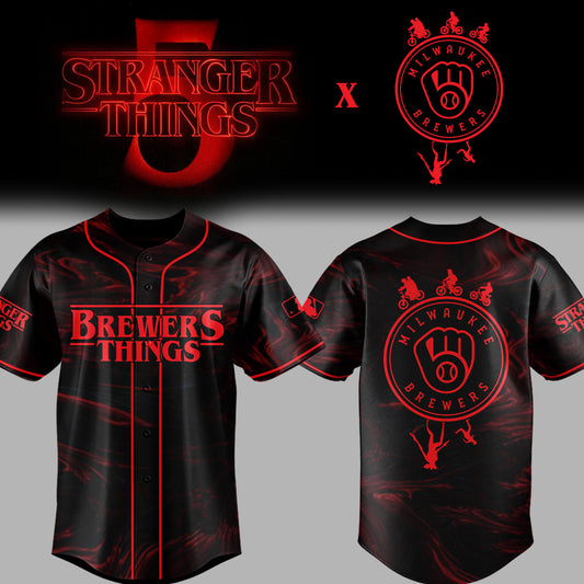 Limited Edition Brewers Baseball Stranger Things Night Jersey-PU25071719