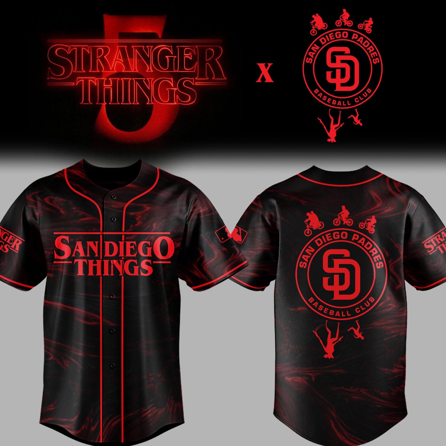 Limited Edition Baseball Stranger Things Night Jersey Baseball