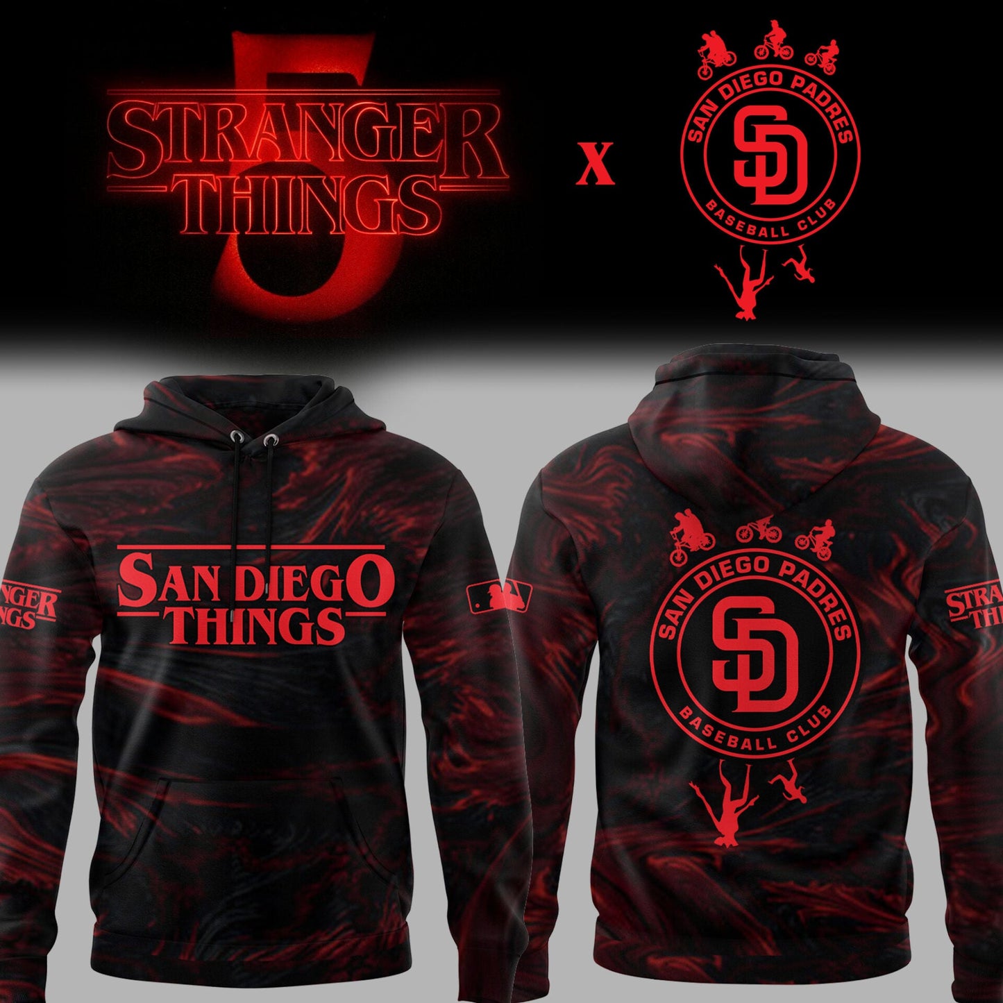Limited Edition Baseball Stranger Things Night Hoodie