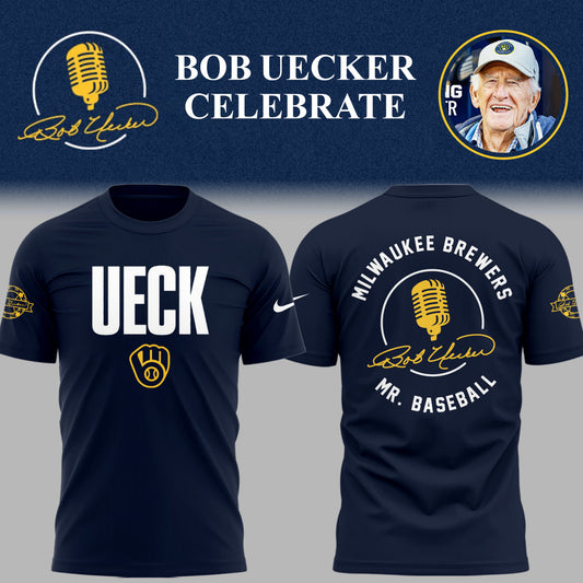 Limited Edition Brewers Baseball Honoring Mr. Baseball Bob Uecker TShirt-PU25082420