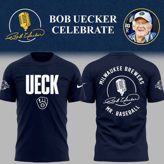Limited Edition Brewers Baseball Honoring Mr. Baseball Bob Uecker TShirt-PU25082421