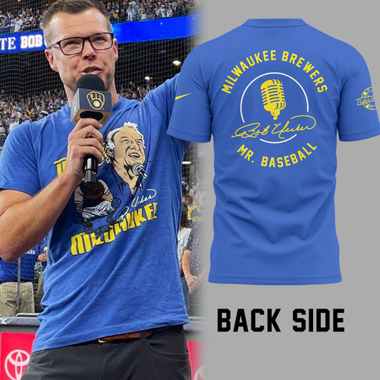 Limited Edition Brewers Baseball Honoring Mr. Baseball Bob Uecker TShirt-PU25082440