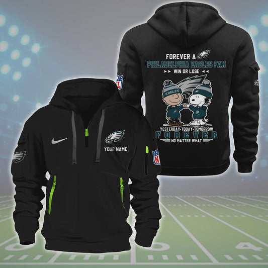 Philadelphia Eagles Personalize Quarter Zip Hoodie, NFL Quarter Zip Hoodie, Custom Hoodie, Philadelphia Eagles Shirt, Philadelphia Eagles Hoodie QZH26