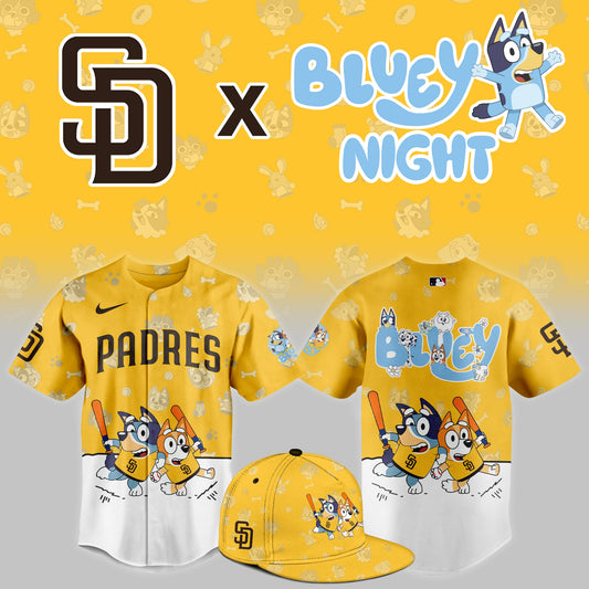 San Diego Padres 2025 Bluey Night Event Limited Yellow Baseball Jersey | AH10