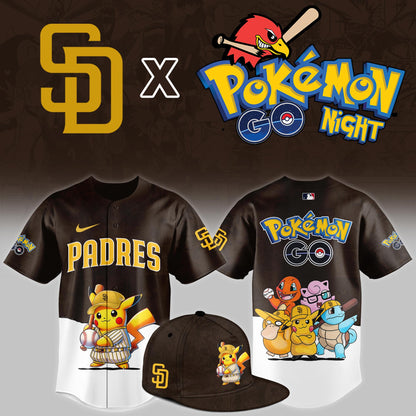 San Diego Padres 2025 Pokémon GO Night Limited Brown Jersey | FH54