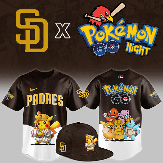 San Diego Padres 2025 Pokémon GO Night Limited Brown Jersey | FH54