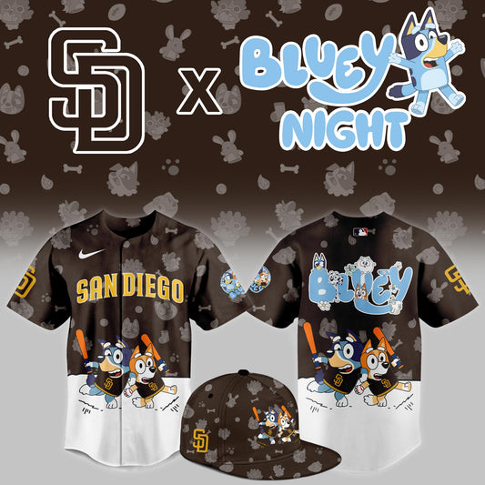 San Diego Padres 2025 Bluey Night Event Limited Brown Baseball Jersey | RP34