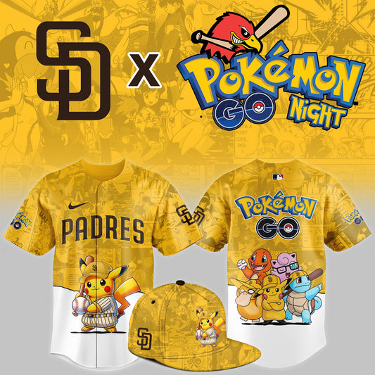 San Diego Padres 2025 Pokémon GO Night Limited Yellow Jersey | KH43