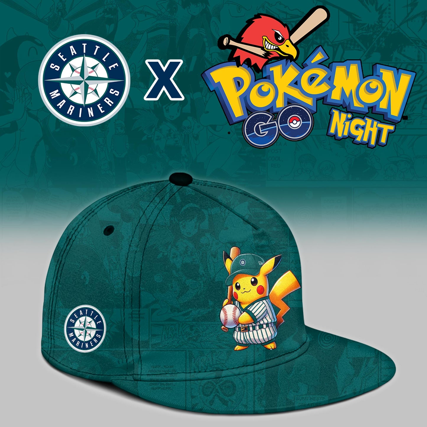 Seattle Mariners 2025 Pokémon GO Night Limited Jersey | FN38
