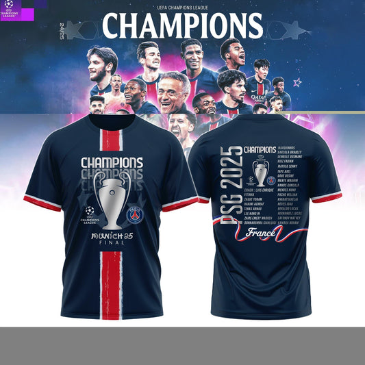 _Paris Saint-Germain F.C Champions League Winner 2025 T.Shirt #1