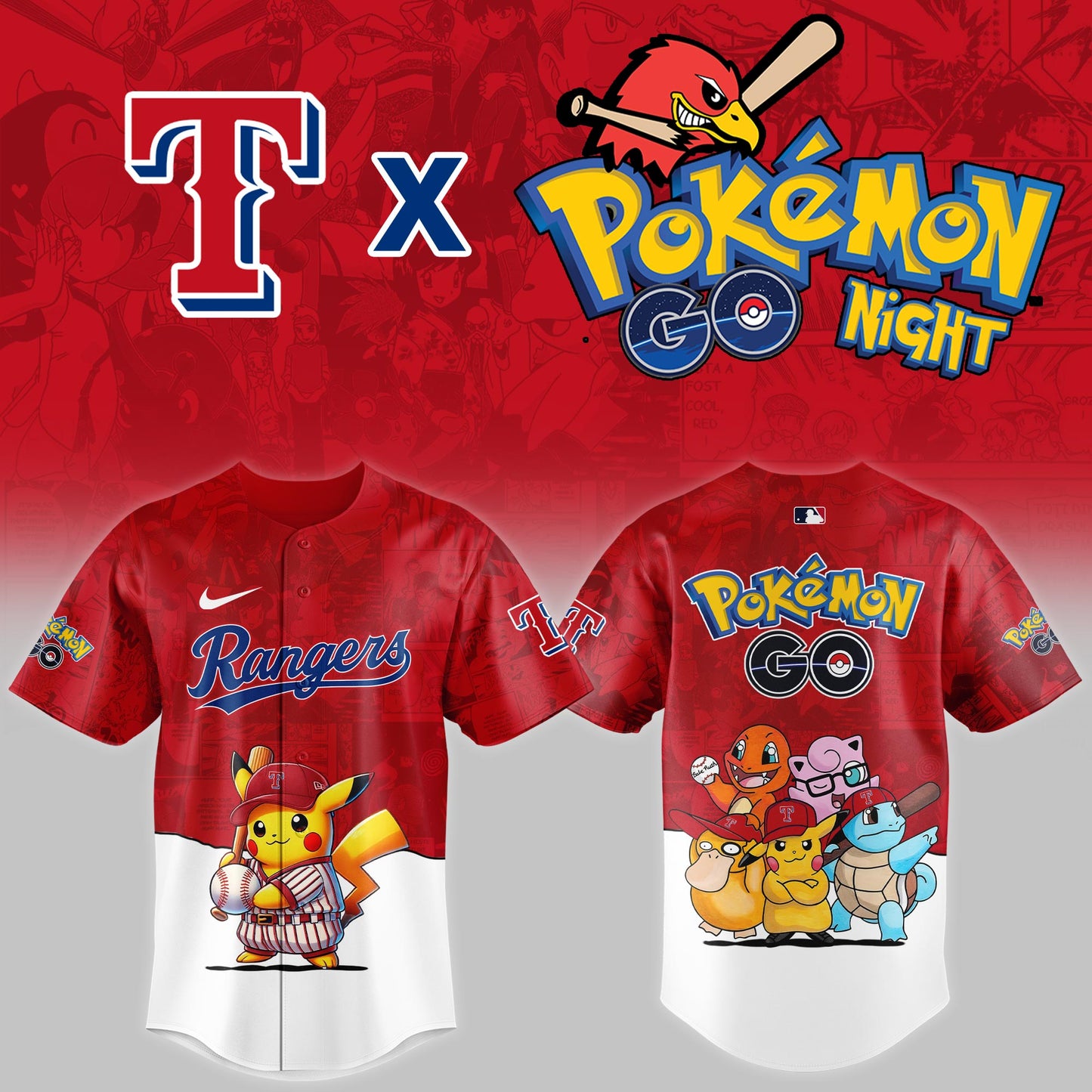 Texas Rangers 2025 Pokémon GO Night Limited Jersey | CS18