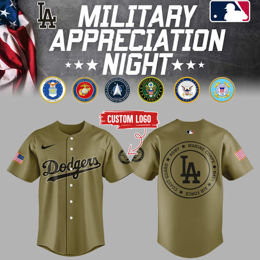 Limited Edition Dodgers x Military Appreciation Night Custom Logo 2025 Jersey