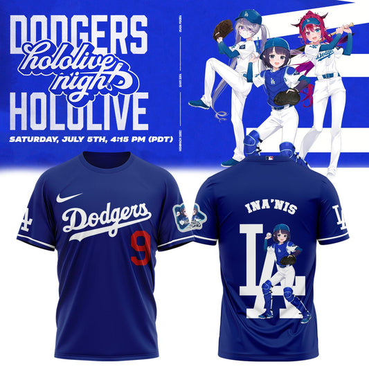 Los Angeles Dodgers Baseball T-Shirt - Hololive Night Ina’nis Shirts 2025