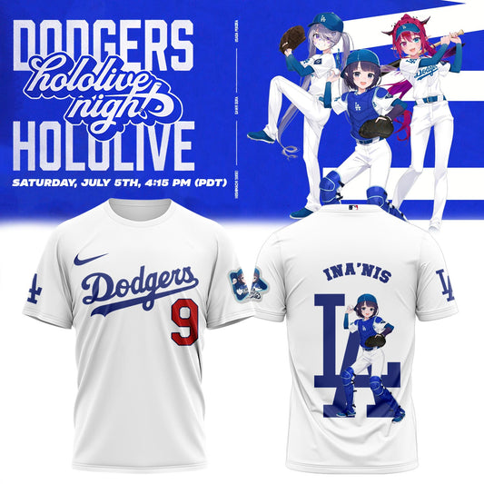 Los Angeles Dodgers Baseball T-Shirt - Hololive Night Ina’nis Shirts 2025