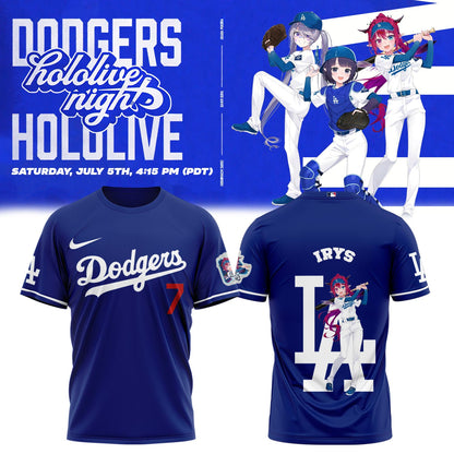 Los Angeles Dodgers Baseball T-Shirt - Hololive Night IRyS Shirts 2025