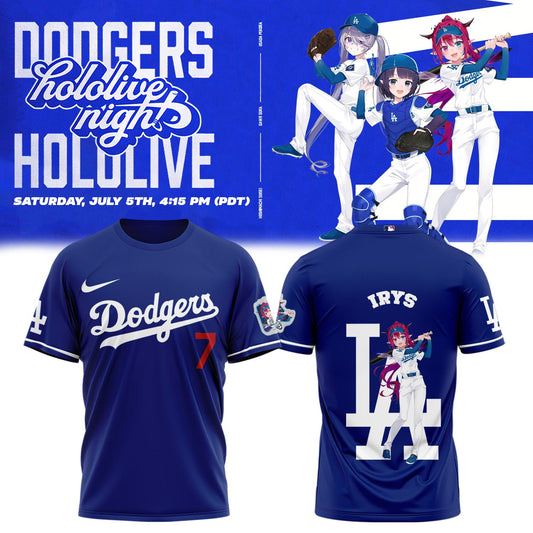 Los Angeles Dodgers Baseball T-Shirt - Hololive Night IRyS Shirts 2025