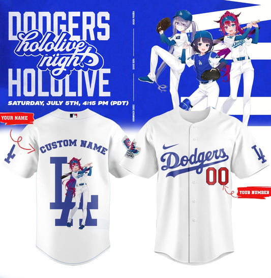 Los Angeles Dodgers Baseball Jersey - Hololive Night IRyS Jersey 2025 Custom Name and Number