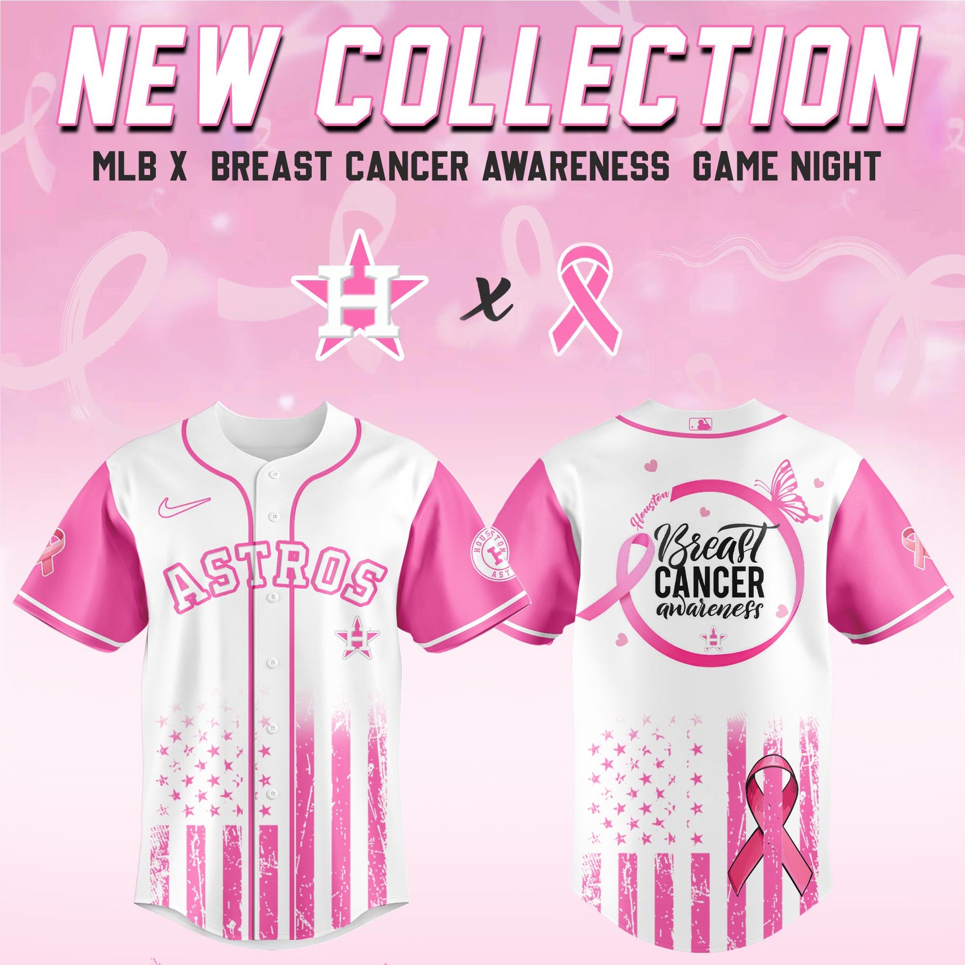 Houston Astros x  Breast Cancer Awareness Game Night Jersey Editons Limited v2