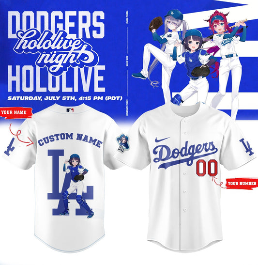 Los Angeles Dodgers Baseball Jersey - Hololive Night Ina’nis Jersey 2025 Custom Name and Number