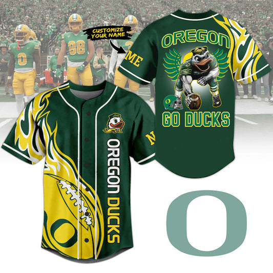 Special New Oregon Ducks football Baseball Jersey For Fans-3D Baseball Jersey