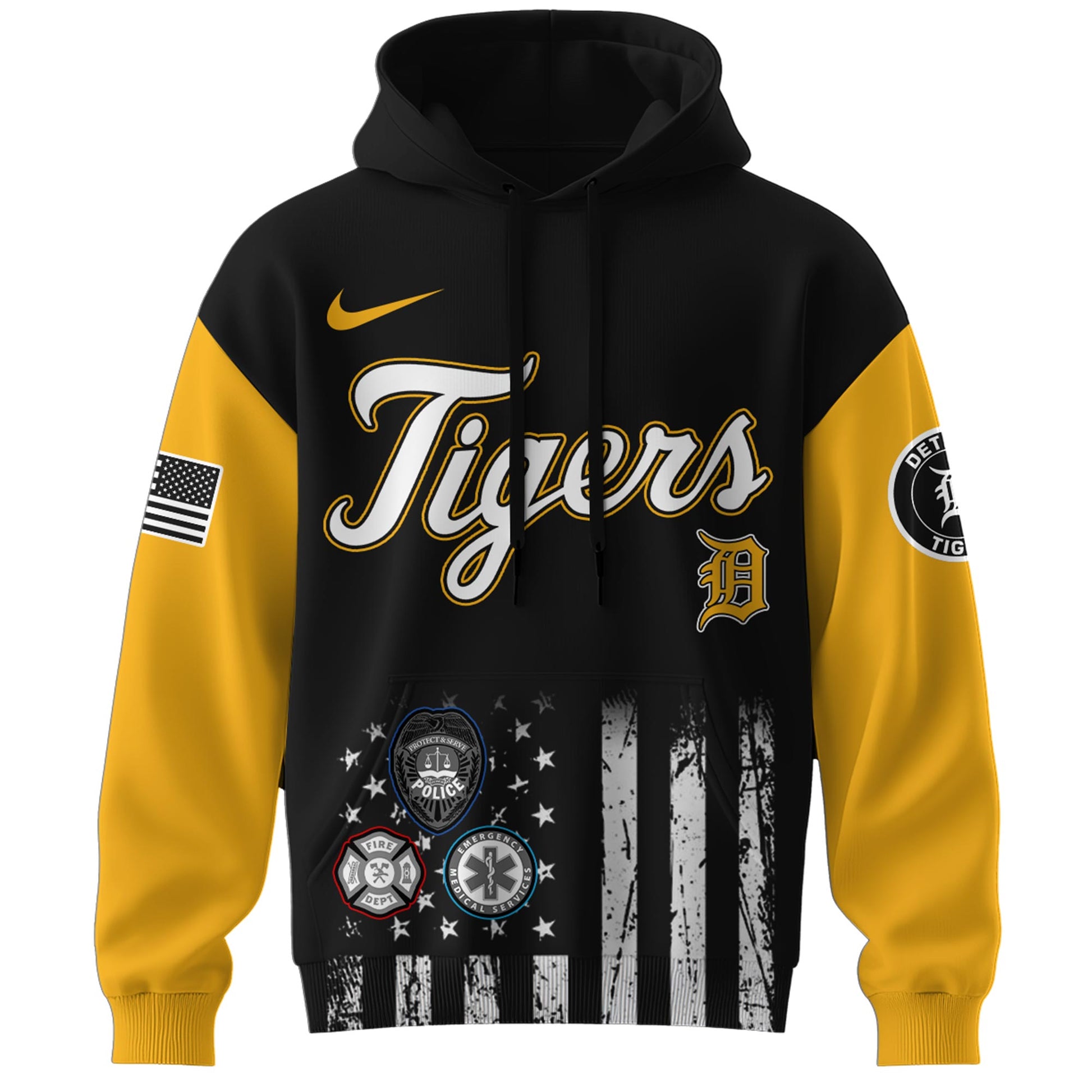.  Detroit Tigers MLB x MLB x First Responders Night Hoodie Limited Edition