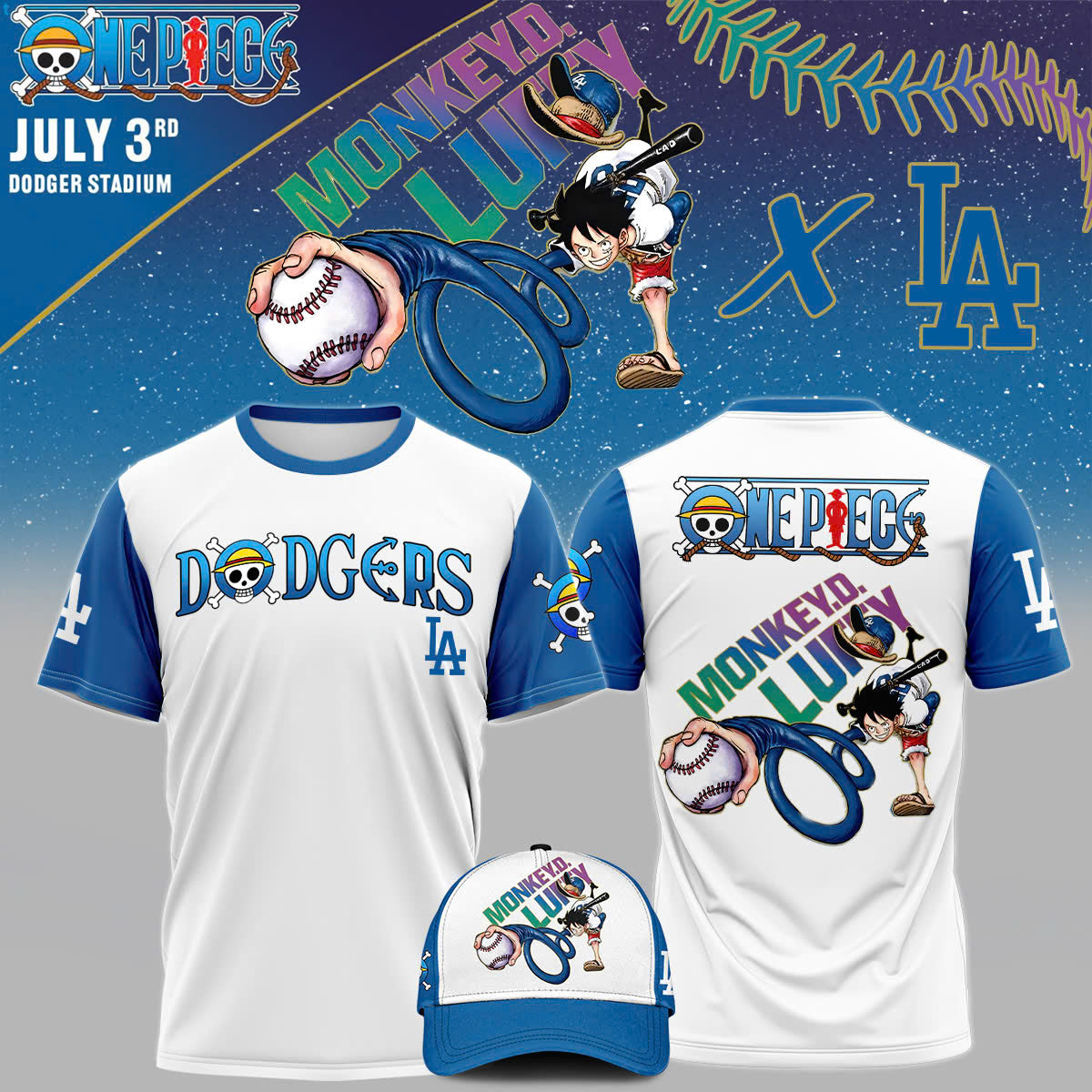 (Buy 1 get 1)_ONE PIECE Night with the Los Angeles tshirt