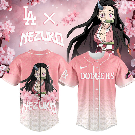 LA vs Demon slayer Kamado Nezuko Baseball Jersey
