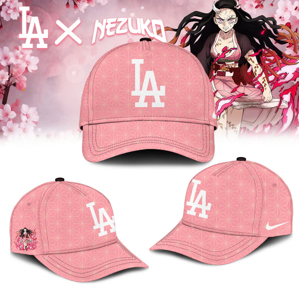 LA Dodgers vs Demon Slayer Kamado Nezuko T-Shirt