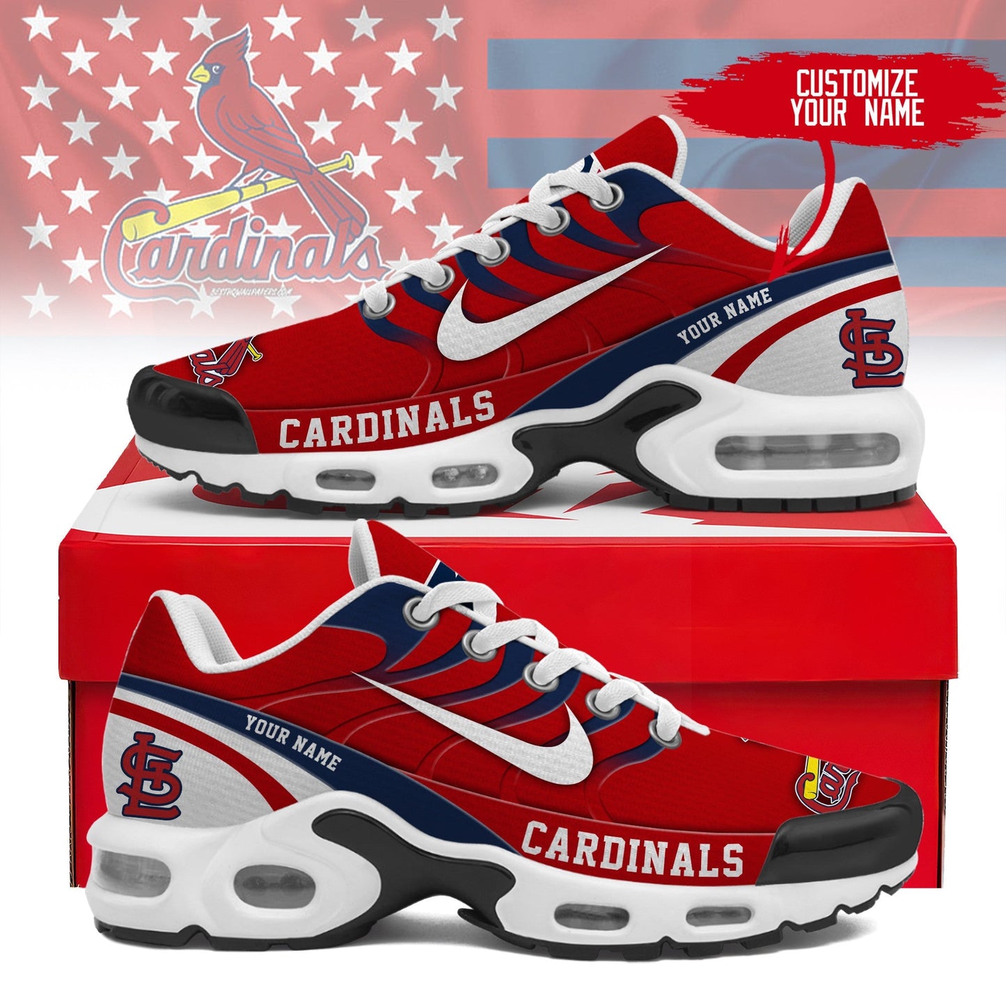 St.Louis Cardinals | Personalized Air Max Shoes TD 300525, MLB Personalized Limited Edition Shoes 2025 | RK97