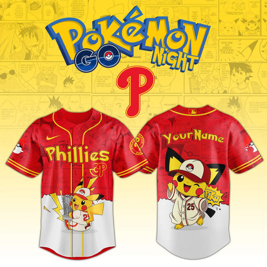 Philadelphia Phillies V2 × Pokémon GO Night 2025 Limited Edition Jersey