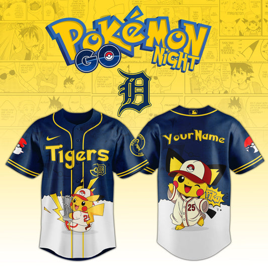 Detroit Tigers V2 × Pokémon GO Night 2025 Limited Edition Jersey