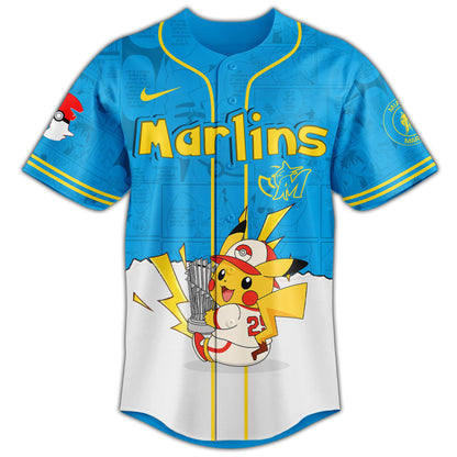 Miami Marlins V2 × Pokémon GO Night 2025 Limited Edition Jersey