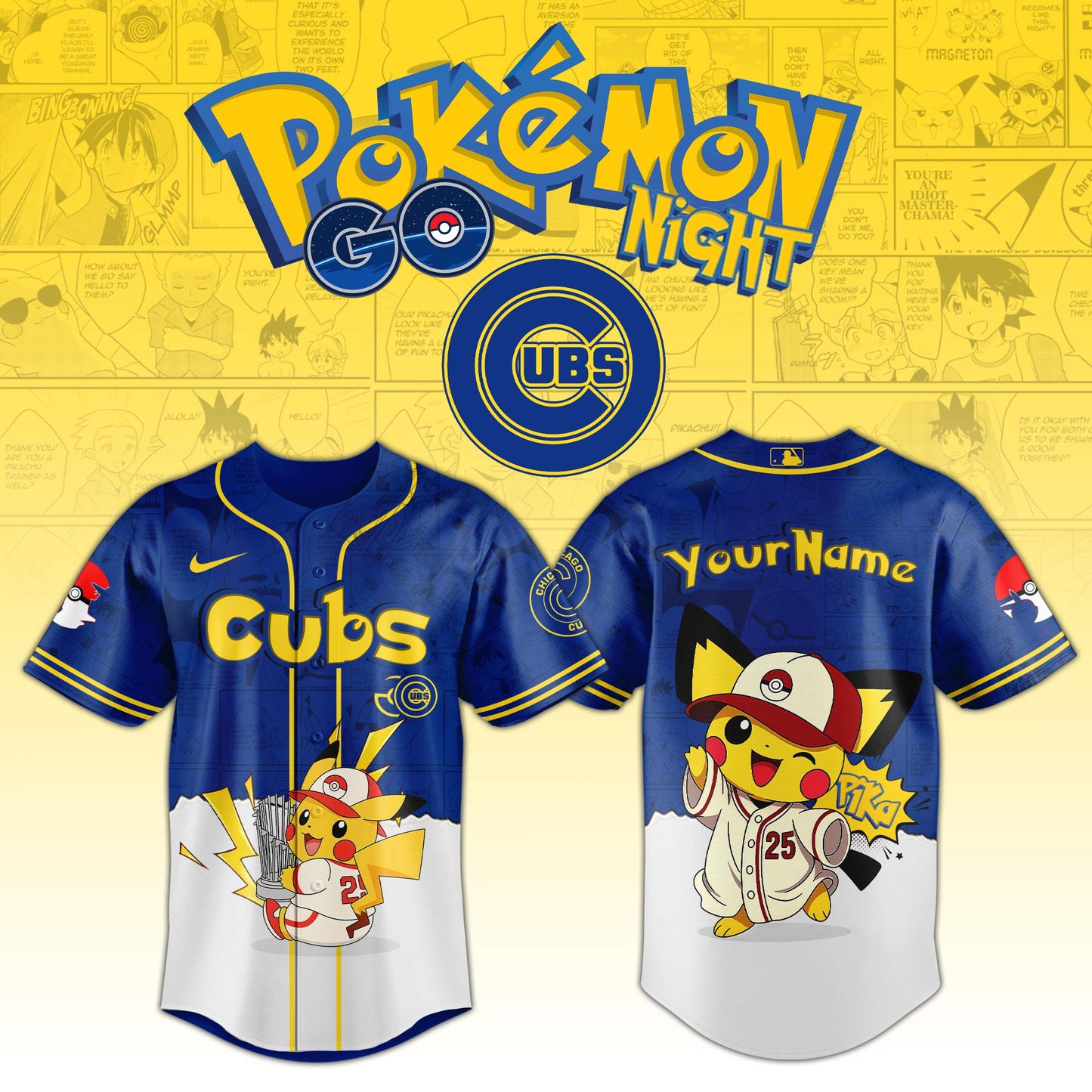 Chicago Cubs V2 × Pokémon GO Night 2025 Limited Edition Jersey