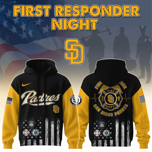.  San Diego Padres MLB x First Responders Night Hoodie Limited Edition